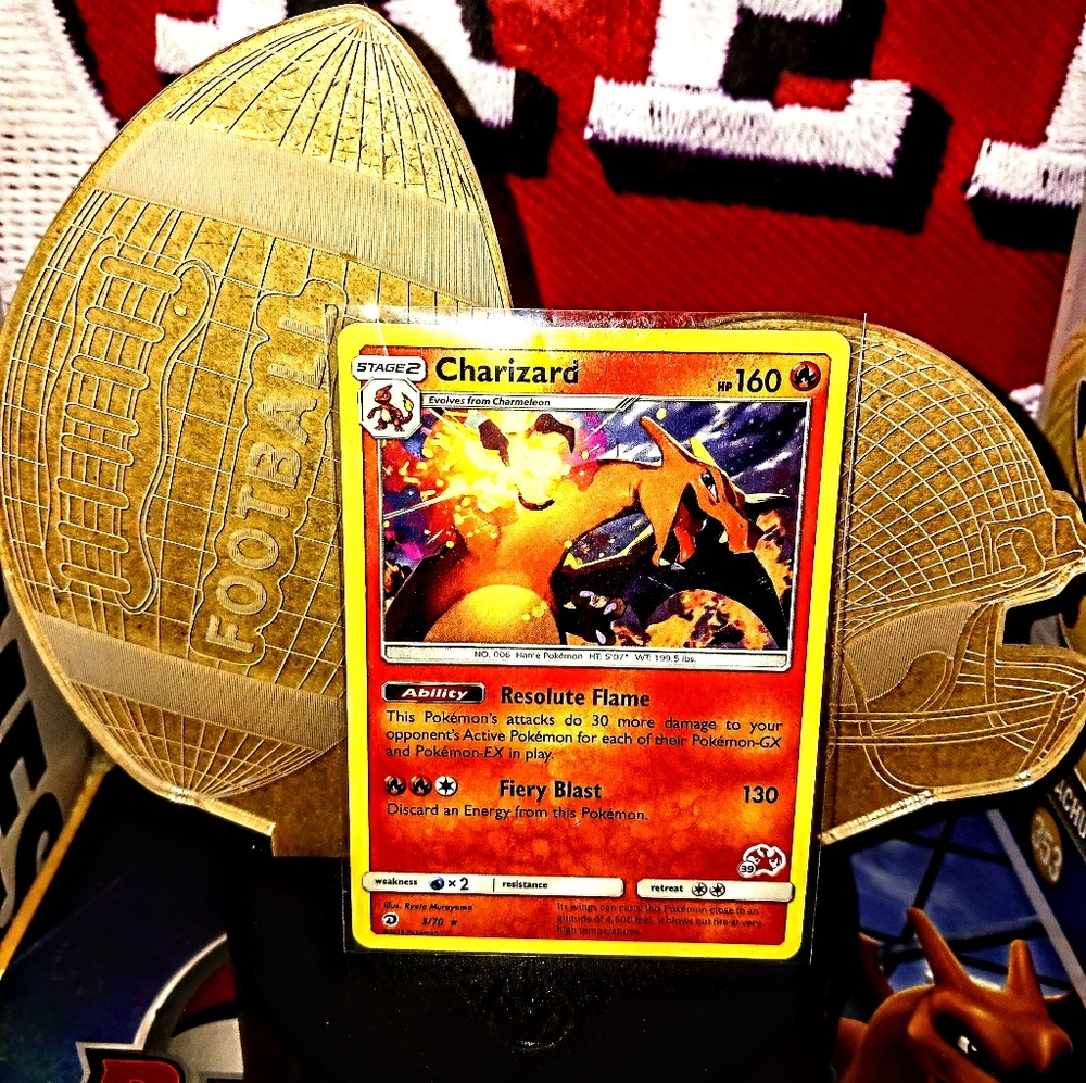 Holographic Charizard Pokémon Card.